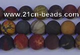 CPJ502 15.5 inches 8mm round matte picasso jasper beads wholesale