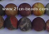 CPJ505 15.5 inches 14mm round matte picasso jasper beads wholesale