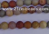 CPJ510 15.5 inches 4mm round matte polychrome jasper beads wholeasle