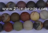 CPJ512 15.5 inches 8mm round matte polychrome jasper beads wholeasle