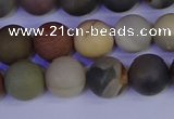 CPJ513 15.5 inches 10mm round matte polychrome jasper beads wholeasle