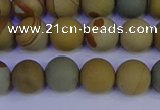 CPJ523 15.5 inches 10mm round matte wildhorse picture jasper beads