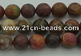 CPJ530 15.5 inches 4mm faceted round picasso jasper beads