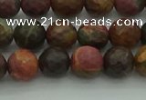 CPJ531 15.5 inches 6mm faceted round picasso jasper beads