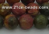 CPJ534 15.5 inches 12mm faceted round picasso jasper beads