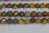 CPJ540 15.5 inches 4mm faceted round wildhorse picture jasper beads