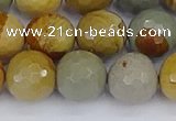 CPJ544 15.5 inches 12mm faceted round wildhorse picture jasper beads