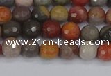 CPJ547 15.5 inches 6mm faceted round polychrome jasper beads