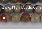 CPJ548 15.5 inches 8mm faceted round polychrome jasper beads