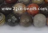 CPJ550 15.5 inches 12mm faceted round polychrome jasper beads