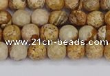 CPJ556 15.5 inches 6mm faceted round picture jasper beads