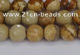 CPJ557 15.5 inches 8mm faceted round picture jasper beads