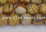 CPJ558 15.5 inches 10mm faceted round picture jasper beads