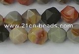 CPJ565 15.5 inches 8mm faceted nuggets polychrome jasper beads