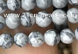 CPJ580 15.5 inches 4mm round grey picture jasper beads wholesale