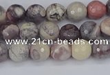 CPJ611 15.5 inches 6mm faceted round purple striped jasper beads