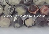 CPJ622 15.5 inches 10mm faceted nuggets purple striped jasper beads