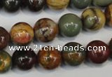 CPJ63 15.5 inches 12mm round picasso jasper gemstone beads