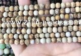 CPJ650 15.5 inches 4mm round matte picture jasper beads wholesale