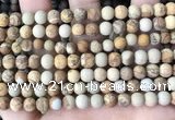 CPJ651 15.5 inches 6mm round matte picture jasper beads wholesale