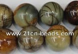 CPJ66 15.5 inches 18mm round picasso jasper gemstone beads