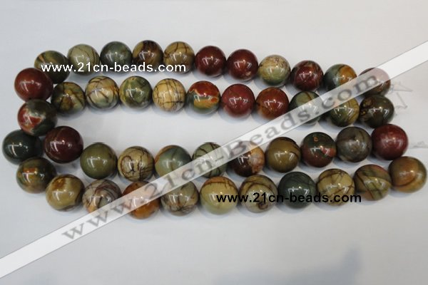 CPJ66 15.5 inches 18mm round picasso jasper gemstone beads