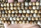 CPJ660 15.5 inches 8mm round picture jasper beads wholesale