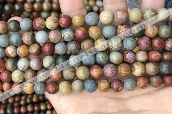 CPJ672 15.5 inches 8mm round picasso jasper beads wholesale