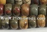 CPJ677 15.5 inches 4*6mm rondelle picasso jasper beads wholesale