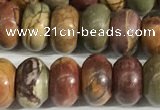 CPJ678 15.5 inches 5*8mm rondelle picasso jasper beads wholesale