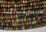 CPJ68 15.5 inches 2*4mm rondelle picasso jasper gemstone beads