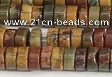 CPJ680 15.5 inches 2.5*4mm heishi picasso jasper beads wholesale