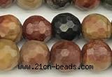 CPJ690 15 inches 6mm faceted round picasso jasper beads