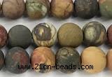 CPJ736 15 inches 6mm round matte picasso jasper beads