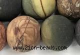 CPJ738 15 inches 10mm round matte picasso jasper beads