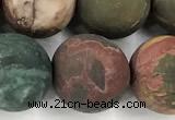 CPJ739 15 inches 12mm round matte picasso jasper beads