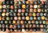 CPJ765 15 inches 6mm faceted round picasso jasper beads wholesale