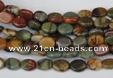 CPJ81 15.5 inches 6*8mm oval picasso jasper gemstone beads