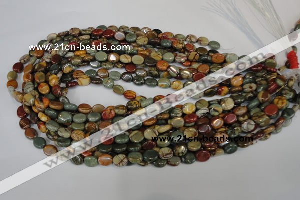 CPJ82 15.5 inches 8*10mm oval picasso jasper gemstone beads