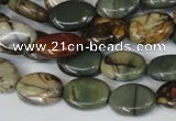 CPJ83 15.5 inches 10*14mm oval picasso jasper gemstone beads