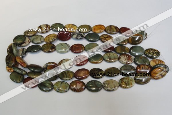 CPJ85 15.5 inches 15*20mm oval picasso jasper gemstone beads