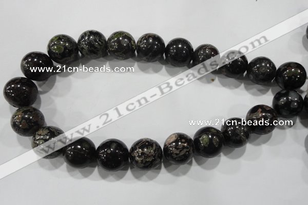 CPM07 15.5 inches 18mm round plum blossom jade beads wholesale