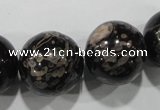 CPM08 15.5 inches 20mm round plum blossom jade beads wholesale