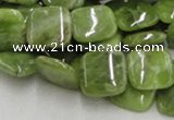 CPO08 15.5 inches 12*12mm square olivine gemstone beads wholesale