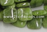 CPO10 15.5 inches 18*18mm square olivine gemstone beads wholesale