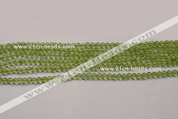 CPO101 15 inches 3mm round natural peridot beads wholesale