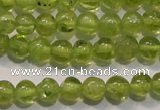 CPO102 15 inches 4mm round natural peridot beads wholesale