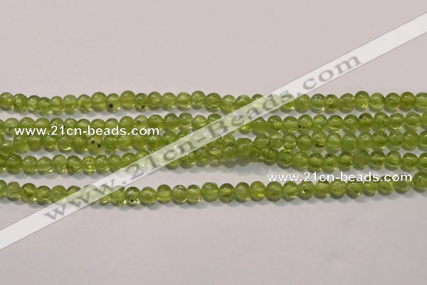 CPO102 15 inches 4mm round natural peridot beads wholesale