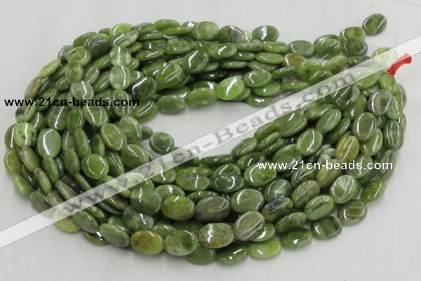 CPO12 15.5 inches 10*14mm oval olivine gemstone beads wholesale