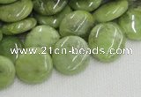 CPO17 15.5 inches 16mm flat round olivine gemstone beads wholesale